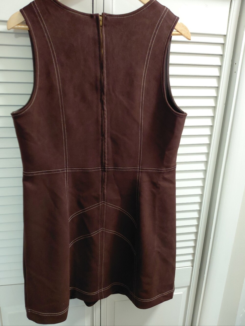 Anna Sui For Old Navy Brown Sleeveless V-Neck Mini Dress - Picture 2 of 8